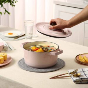 Pink Cast Iron Enameled Cookware